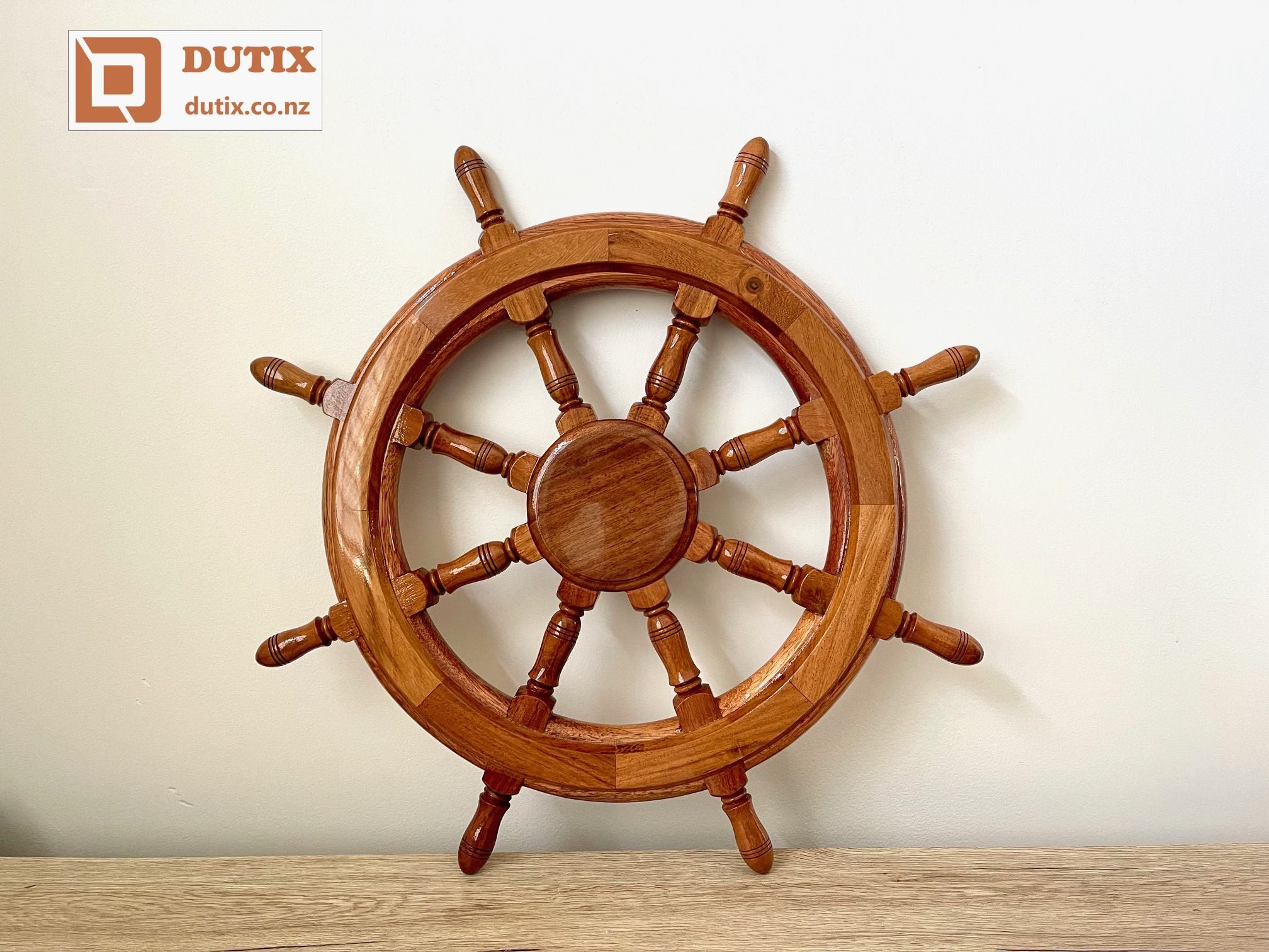 Large Wooden Ship Wheel | Wall Hanging