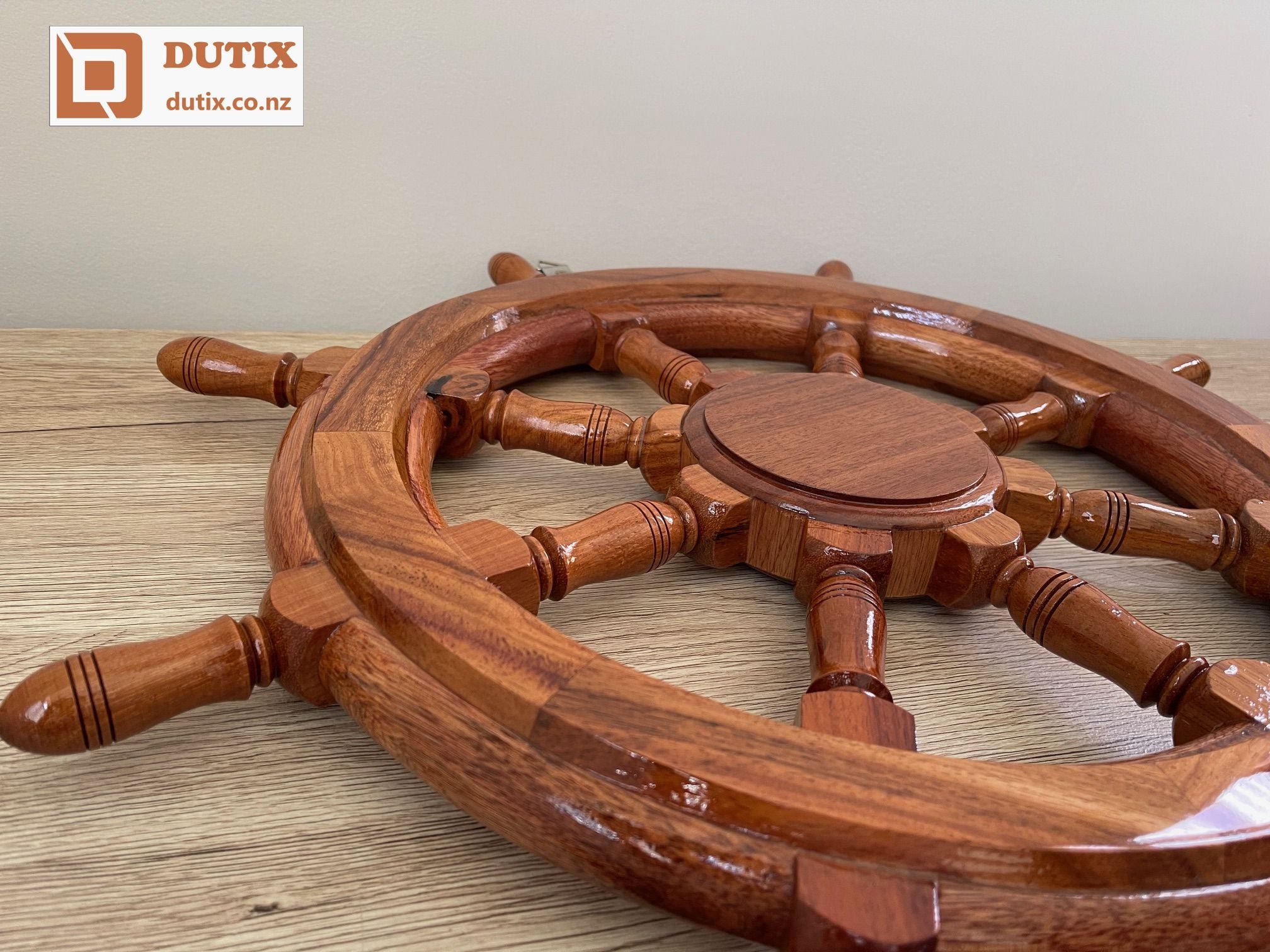 Large Wooden Ship Wheel | Wall Hanging
