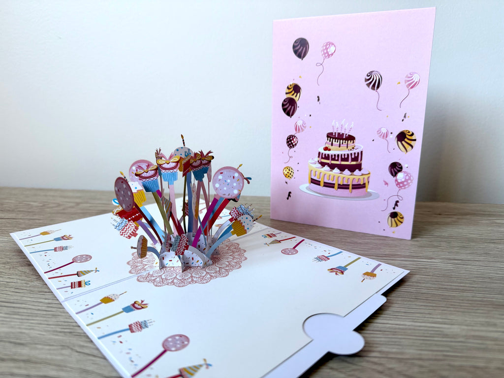 3D Pop Up Card Happy Birthday Pink