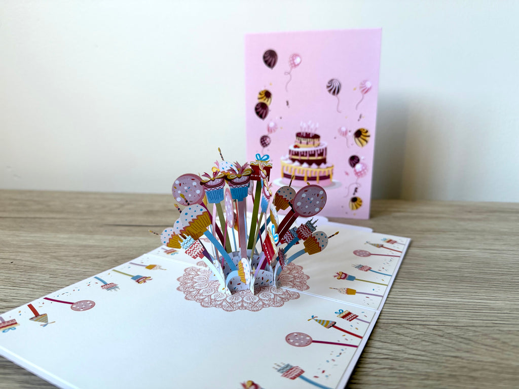3D Pop Up Card Happy Birthday Pink