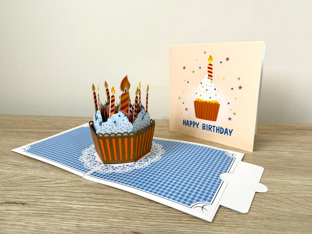 3D Pop Up Card - Happy Birthday Cupcake