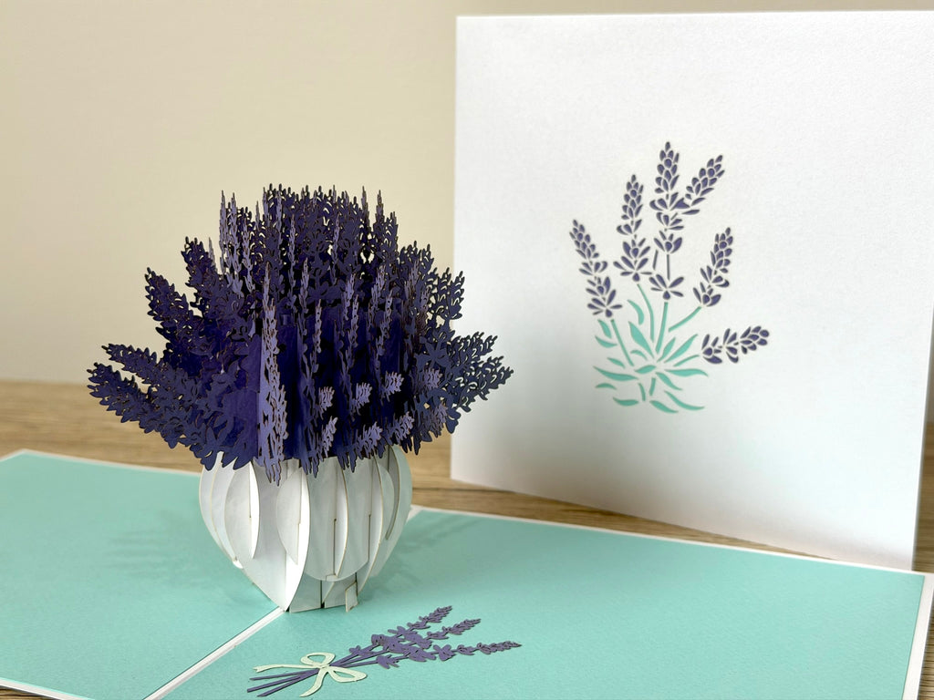 3D Pop Up Card - Lavender Vase