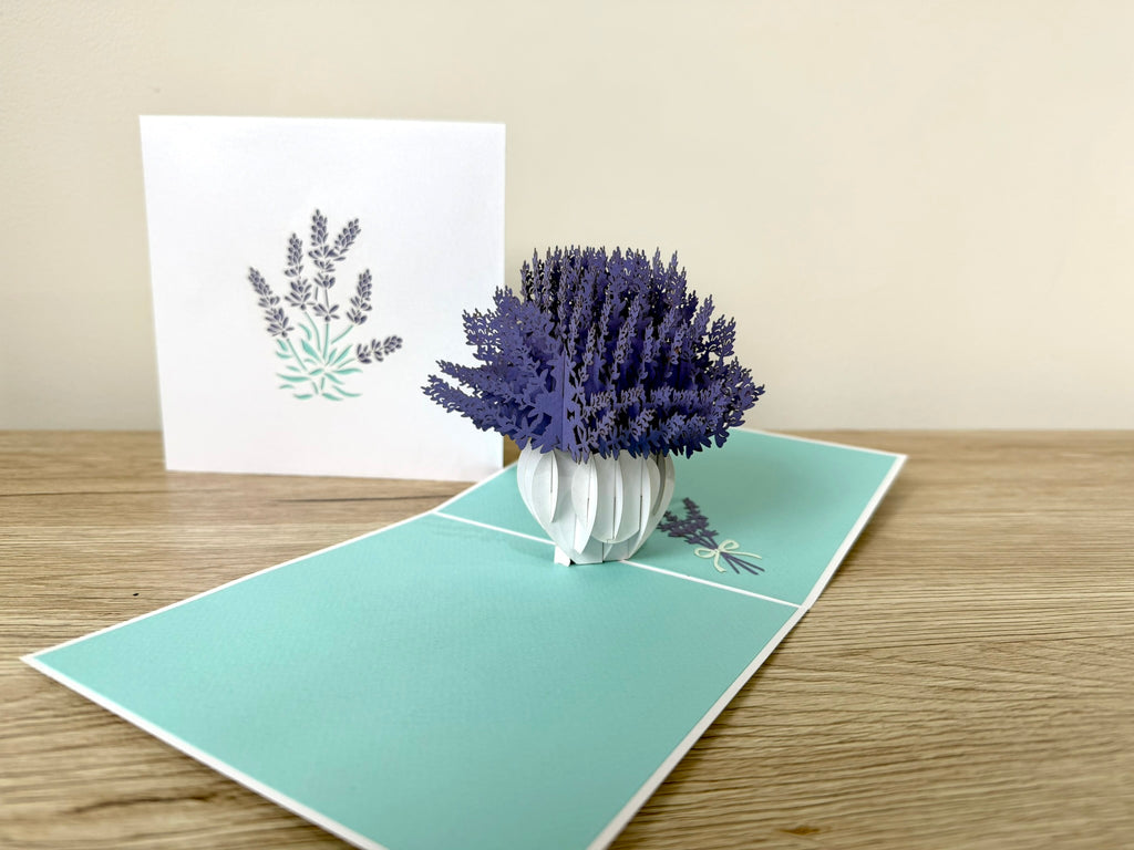 3D Pop Up Card - Lavender Vase
