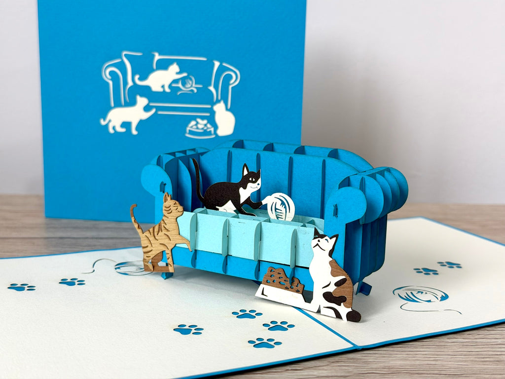 3D Pop Up Card - Cats
