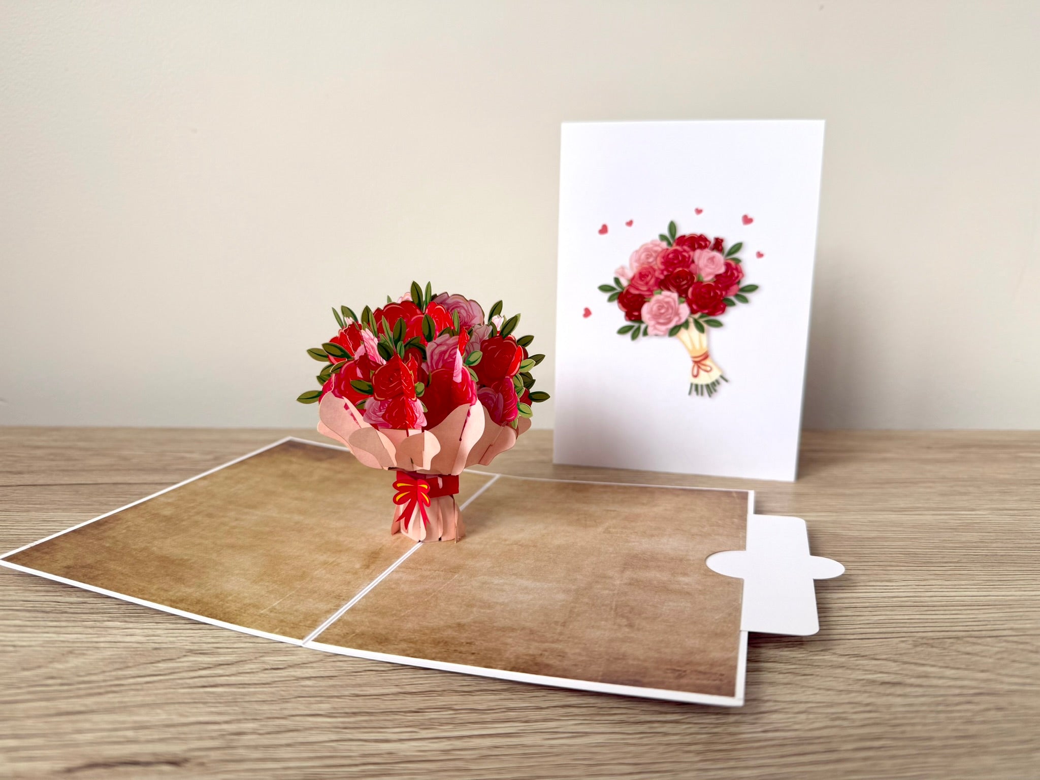 3D Pop Up Card - Rose Bouquet
