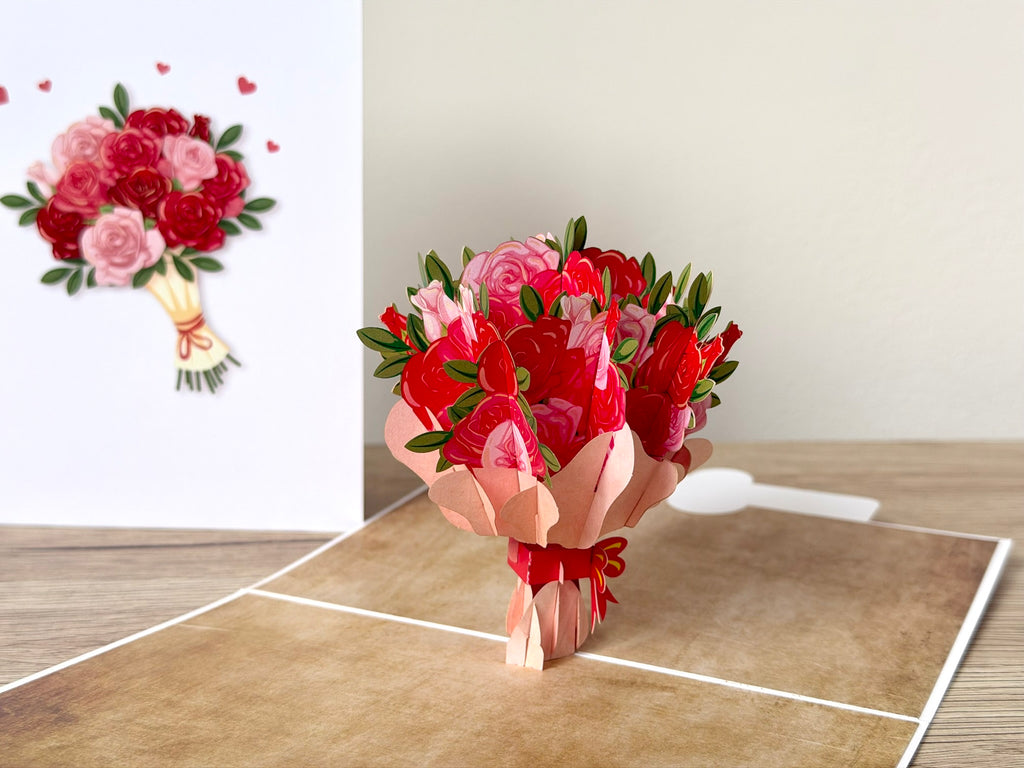 3D Pop Up Card - Rose Bouquet
