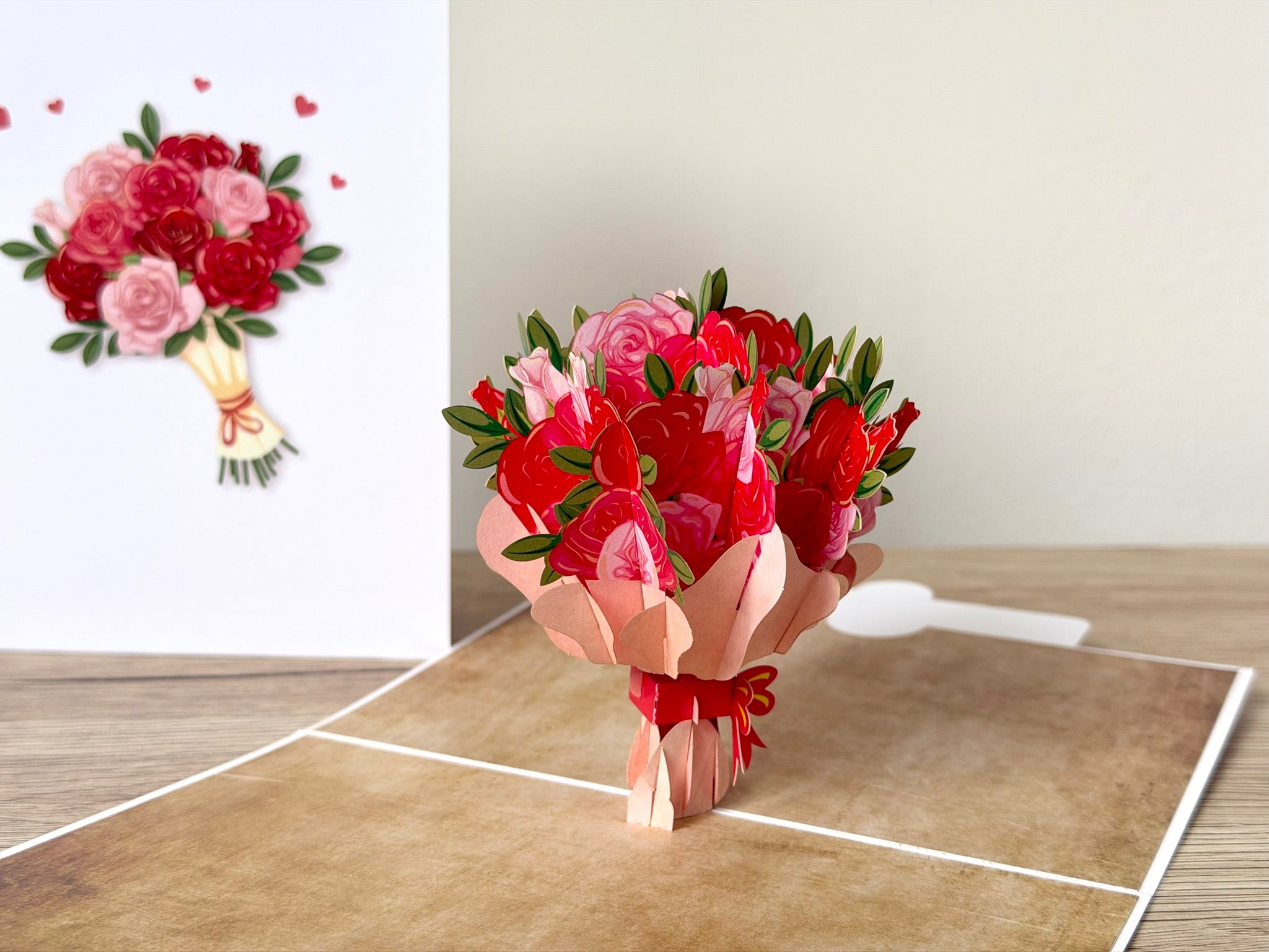 3D Pop Up Card - Rose Bouquet