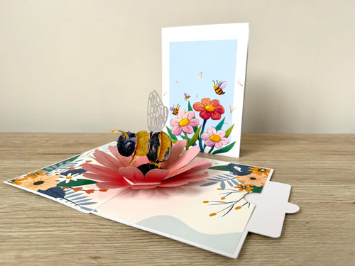 3D Pop Up Card - Bee on Flower