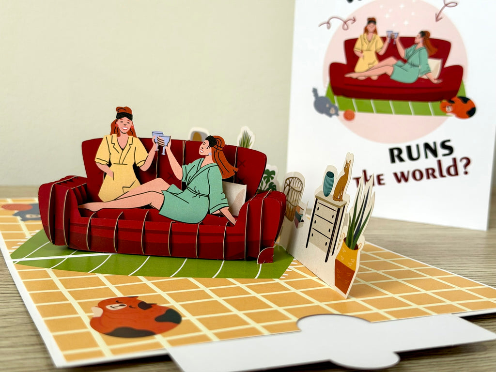 3D Pop Up Card - Who Runs the World?