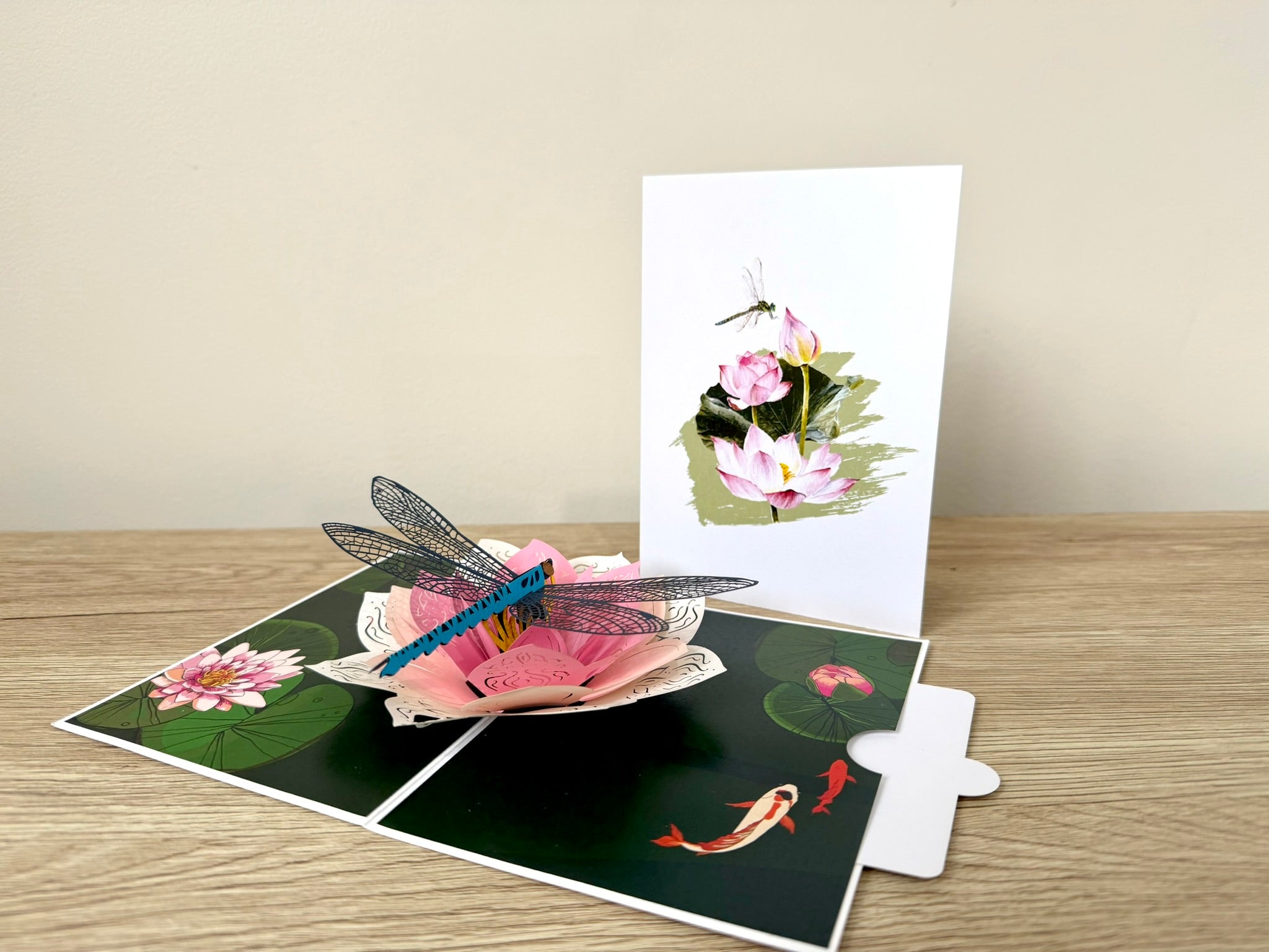 3D Pop Up Card - Dragonfly on Lotus