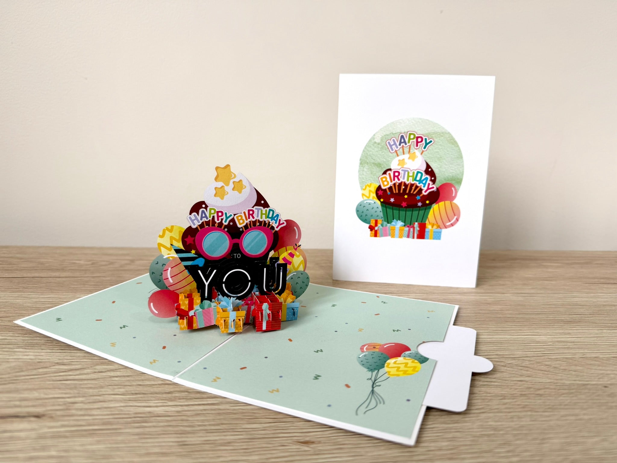 3D Pop Up Card - Happy Birthday White