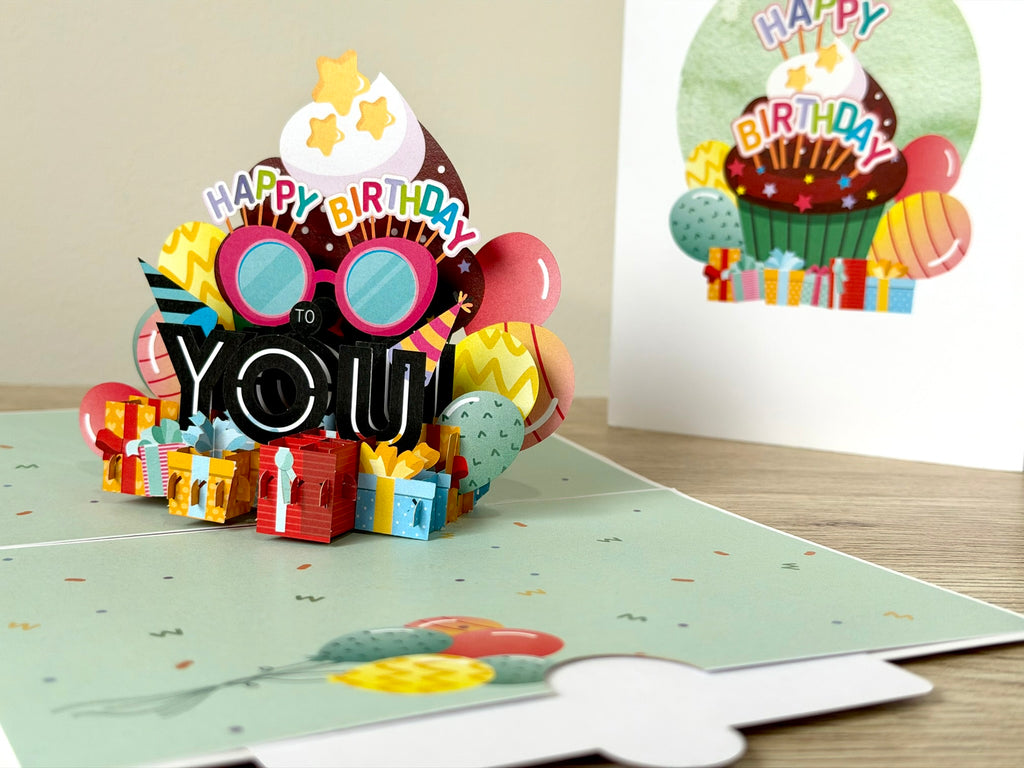 3D Pop Up Card - Happy Birthday White
