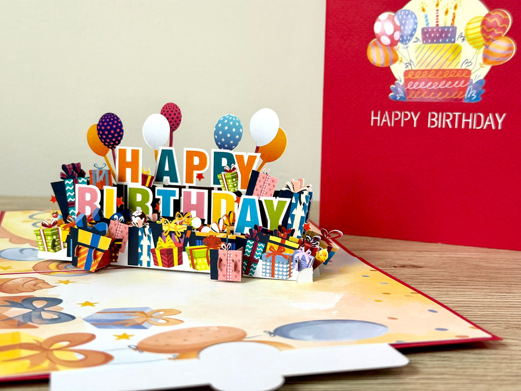 3D Pop Up Card - Happy Birthday Red
