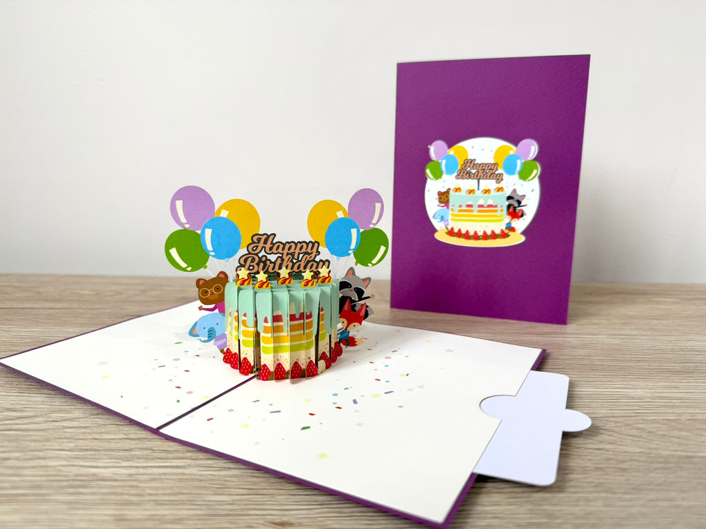 3D Pop Up Card - Happy Birthday Cake