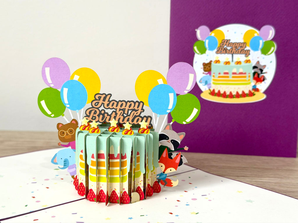 3D Pop Up Card - Happy Birthday Cake