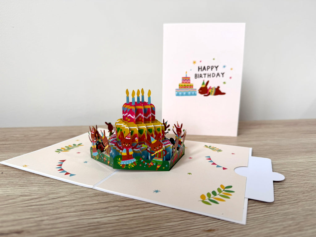3D Pop Up Card - Happy Birthday Bears Dancing