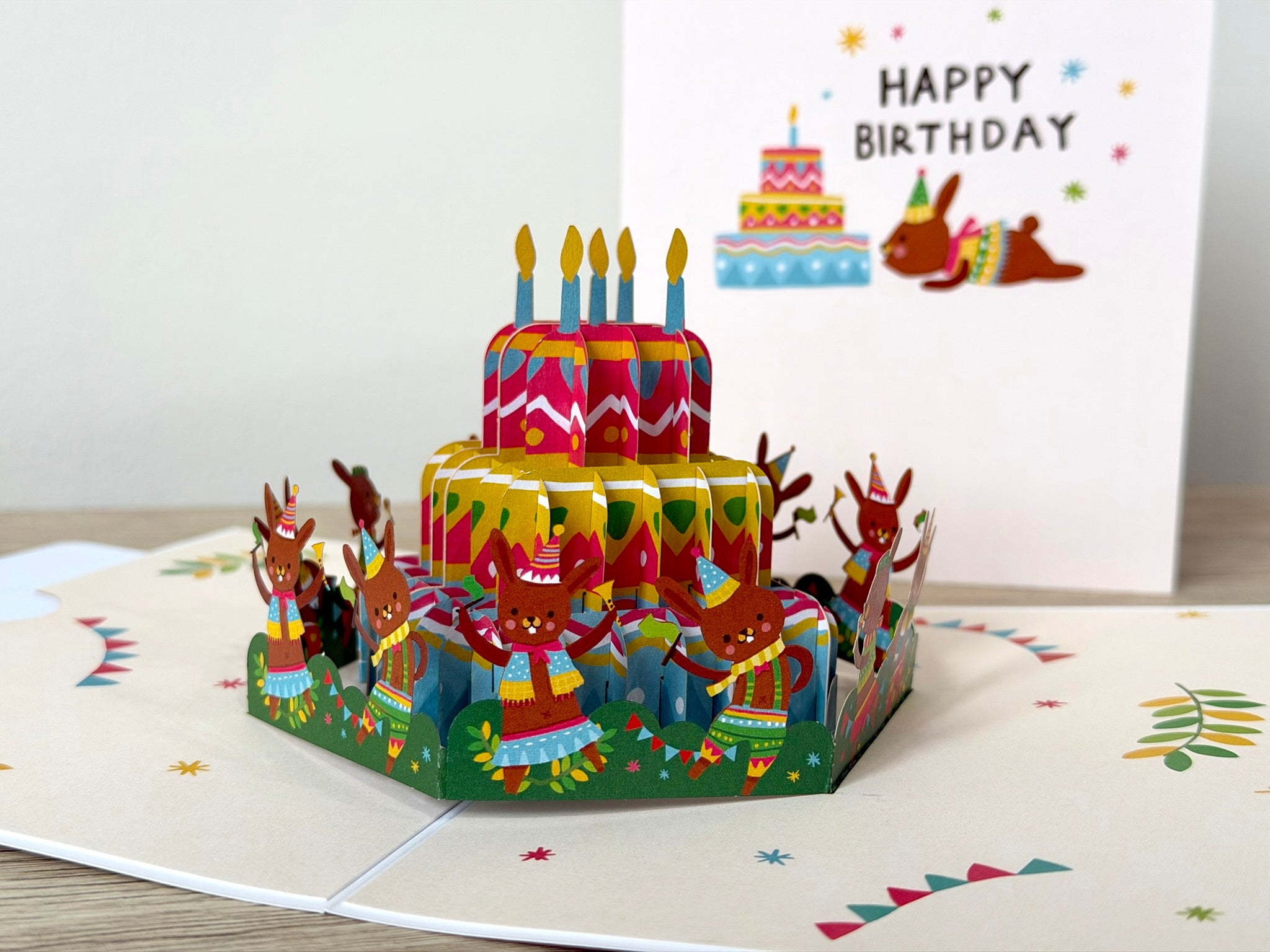 3D Pop Up Card - Happy Birthday Bears Dancing