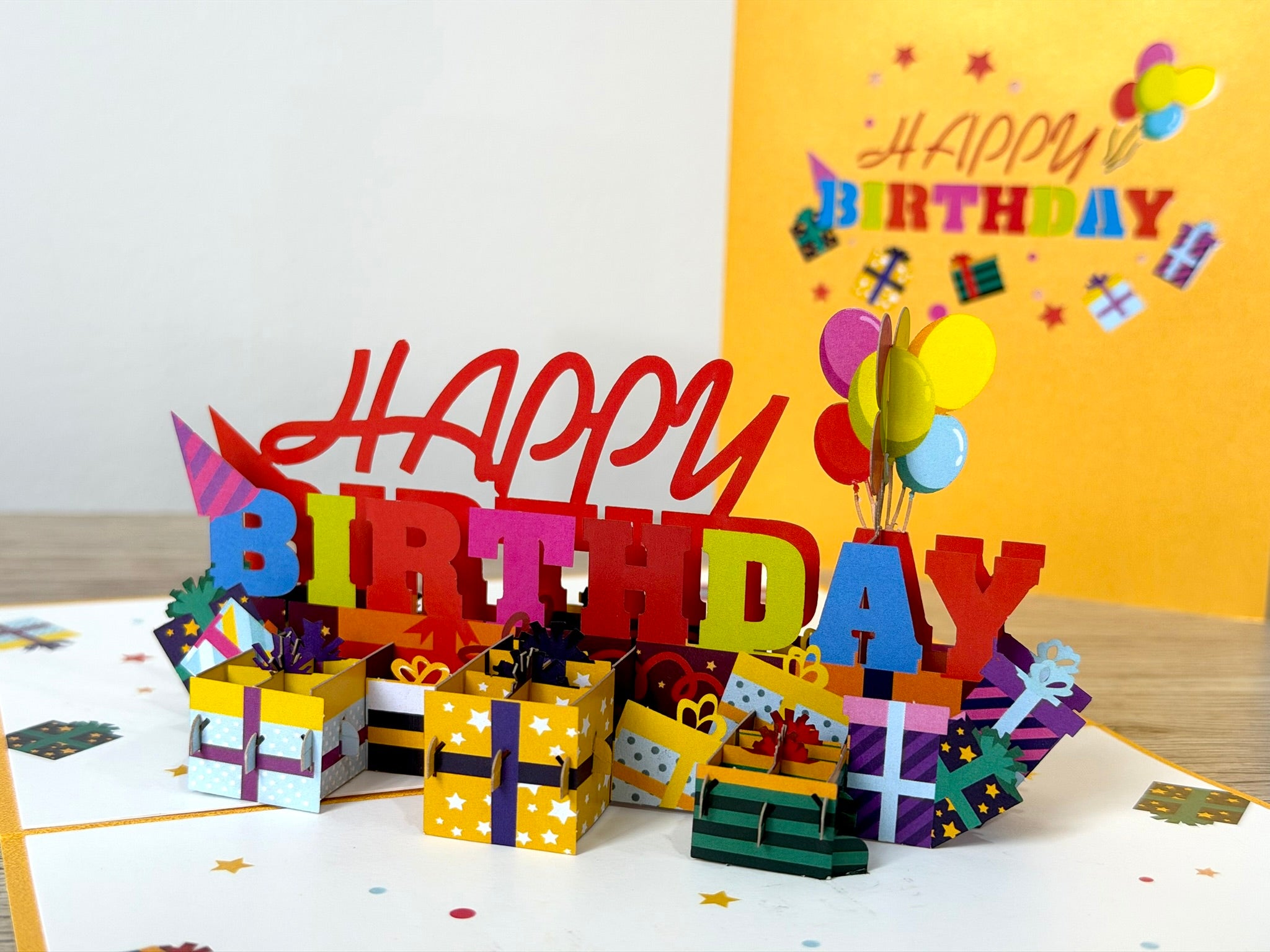 3D Pop Up Card - Happy Birthday Golden