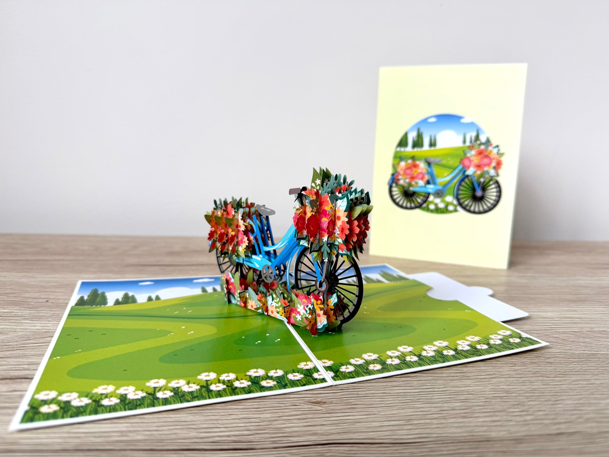3D Pop Up Card - Flower Bicycle