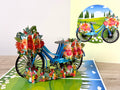 3D Pop Up Card - Flower Bicycle