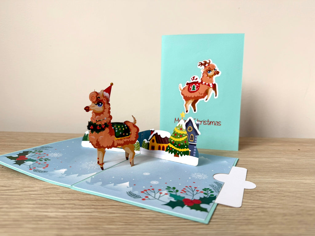 3D Pop Up Card - Christmas Llama