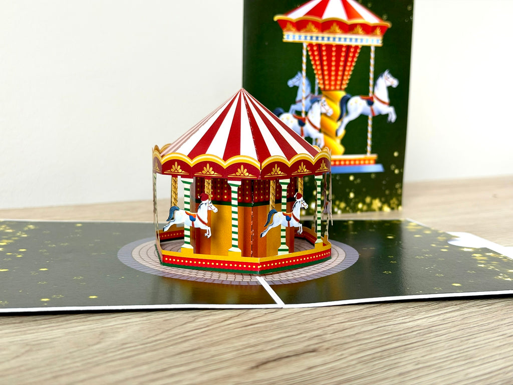 3D Pop Up Card - Christmas Carousel