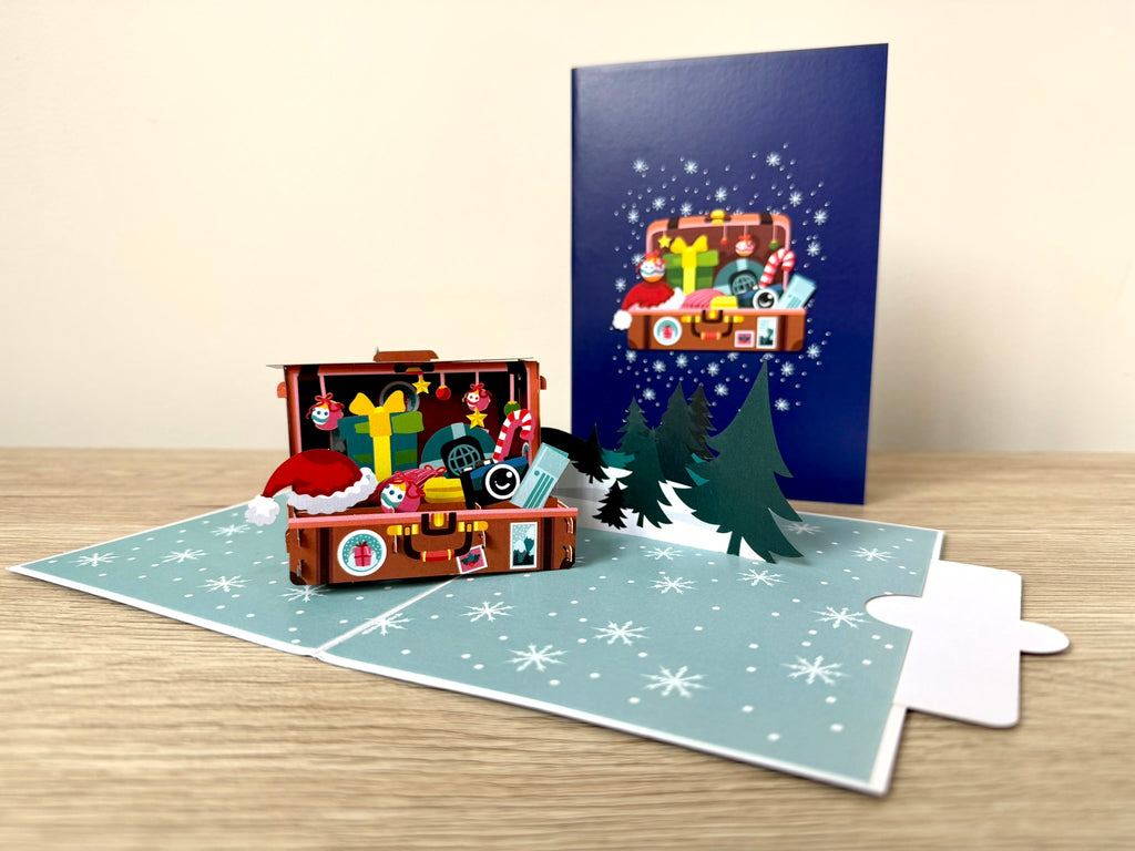 3D Pop Up Card - Christmas Suitcase