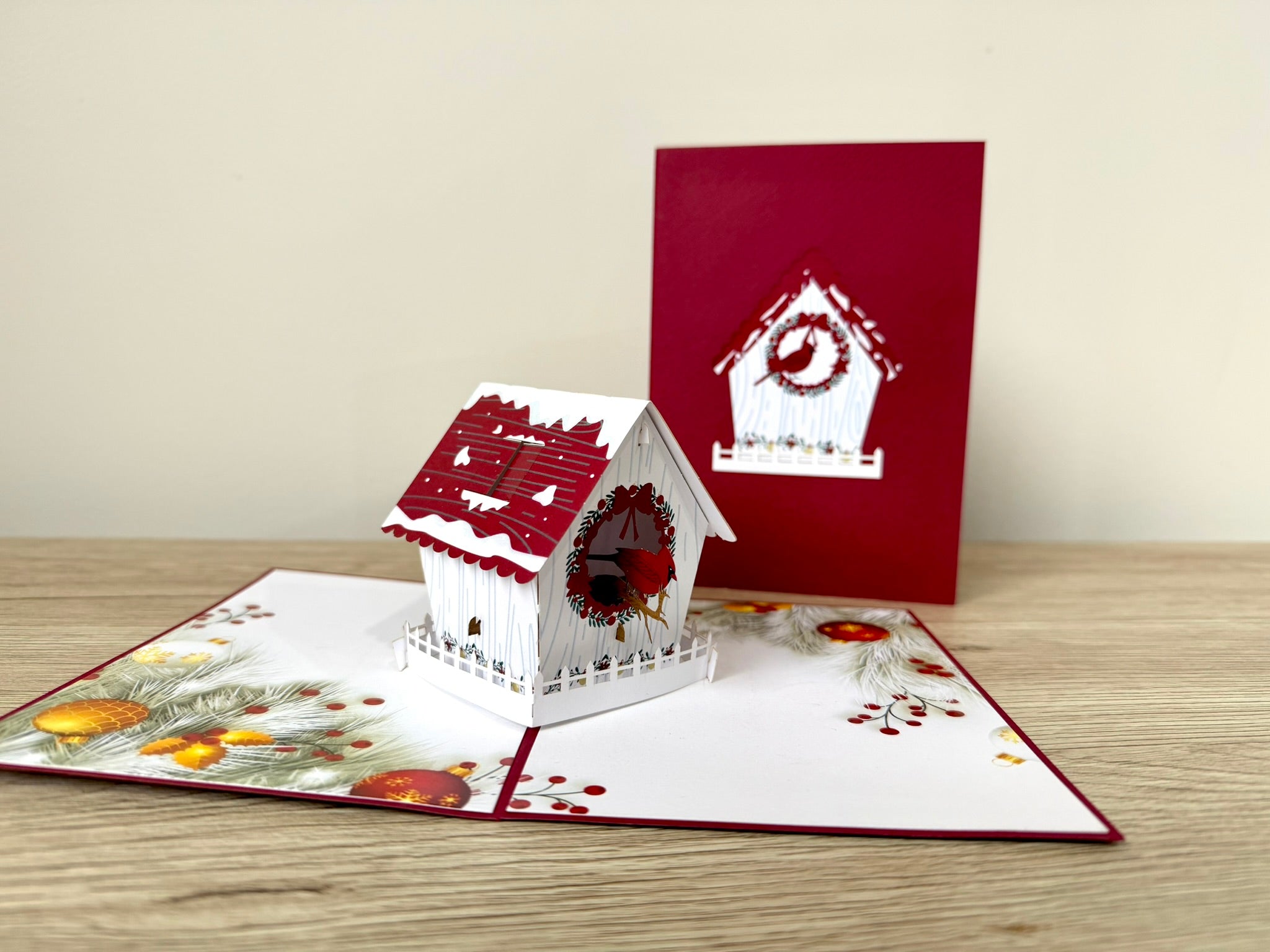 3D Pop Up Card - Christmas Bird House