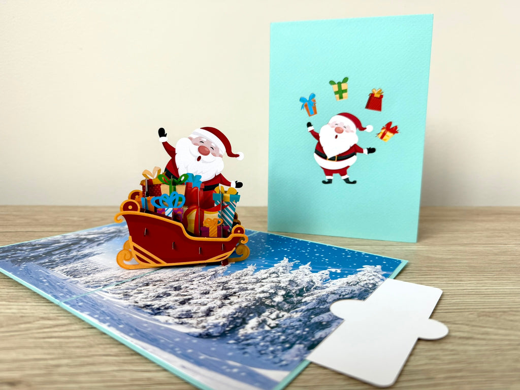 3D Pop Up Card - Christmas Santa Sledding