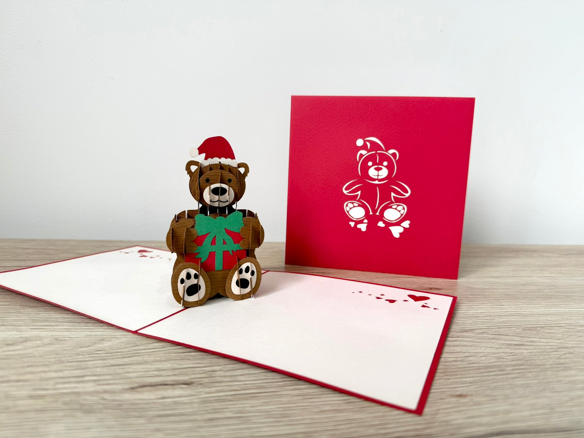 3D Pop Up Card - Christmas Teddy Bear