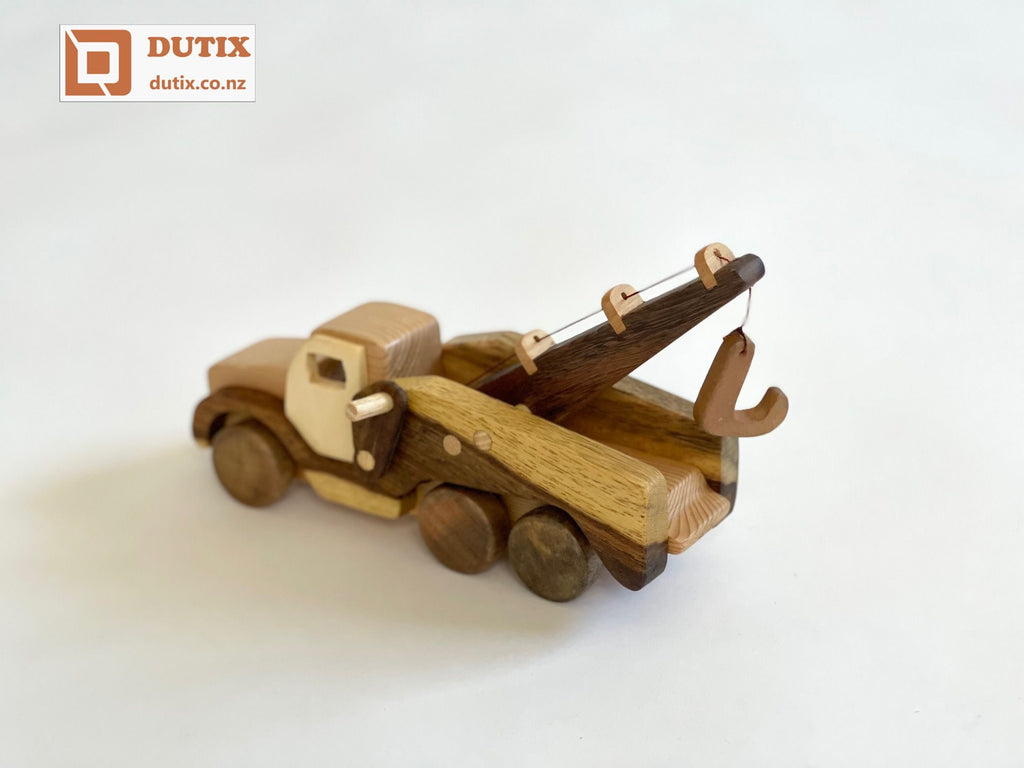 Wooden Toy Tow Truck