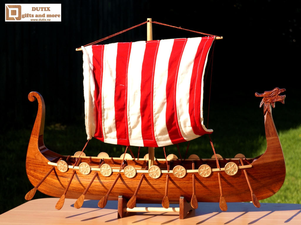 Wooden Viking Boat Model