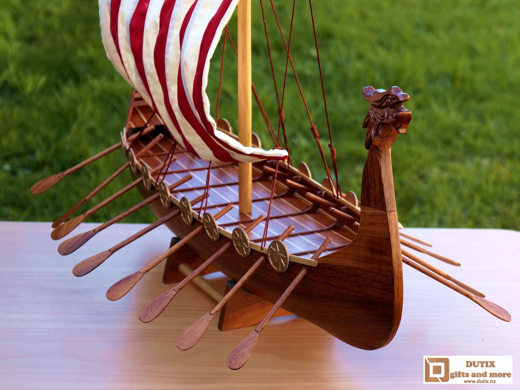 Wooden Viking Boat Model