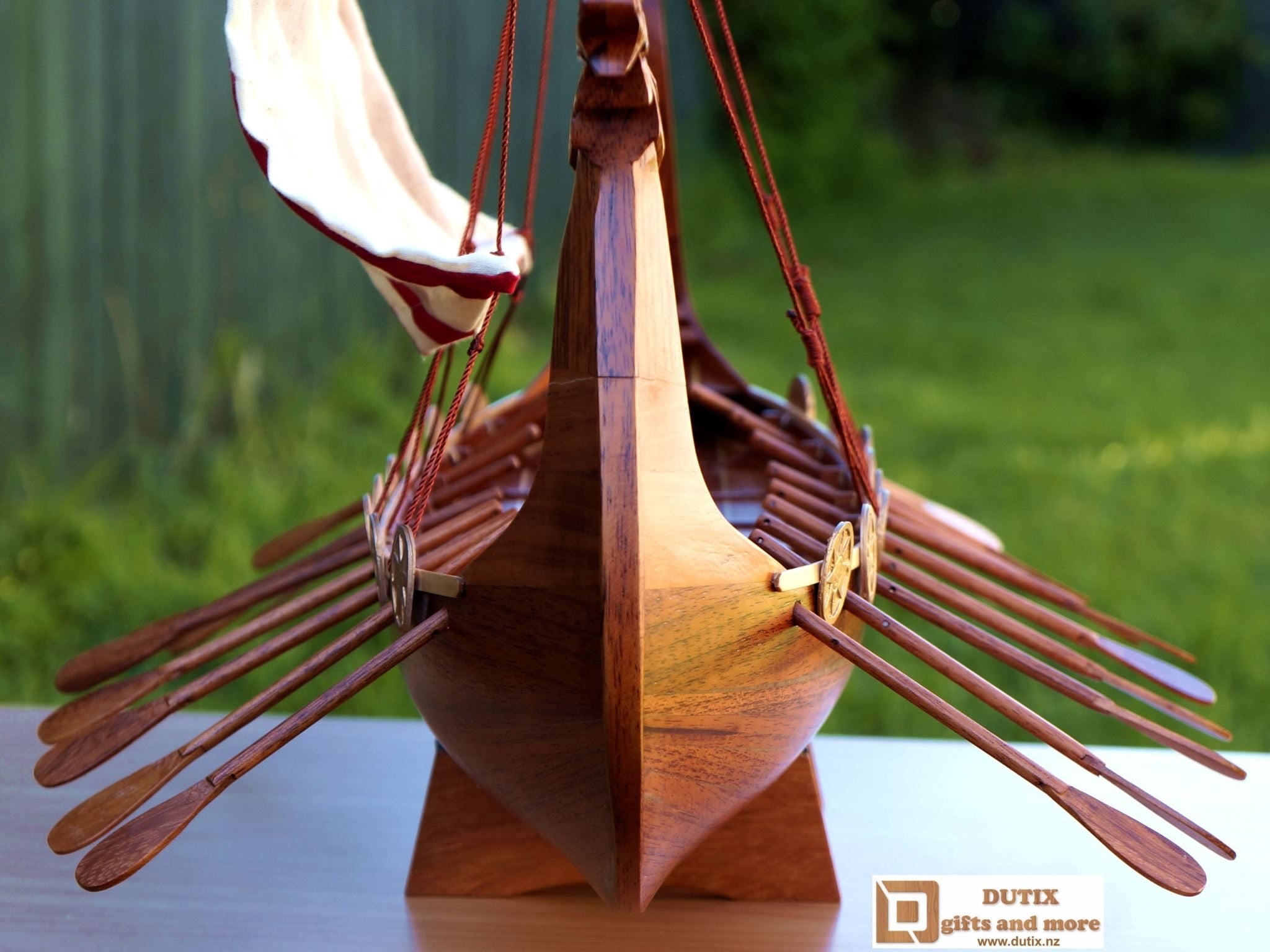Wooden Viking Boat Model